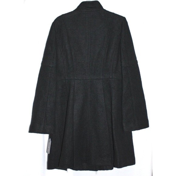 Guess Long Lapel Double Breasted Button Up Peacoat Size M Black - Picture 3 of 4